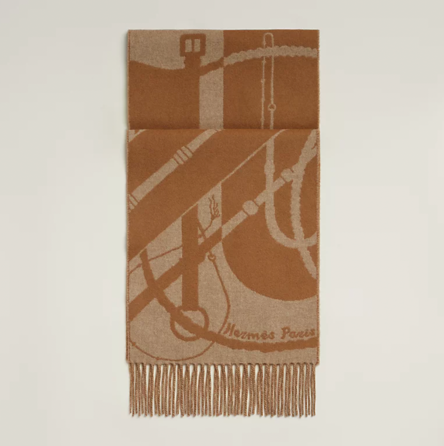 Hermès カシミヤマフラー 25x150 cm クリック・クラック Hermès Hermès カシミヤマフラー 25x150 cm クリック・クラック Hermès