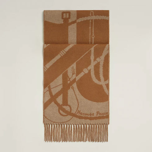 カシミヤマフラー 25×150 cm 《クリック・クラック》