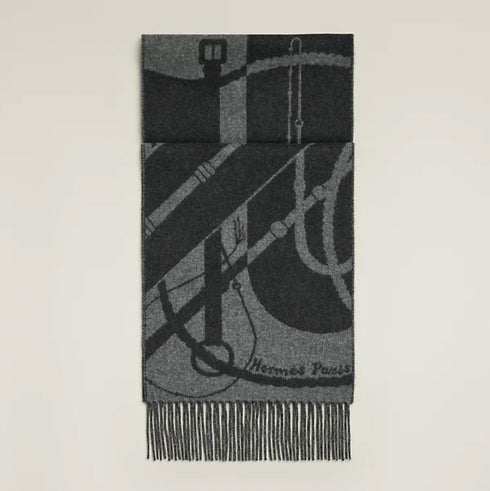 カシミヤマフラー 25×150 cm 《クリック・クラック》