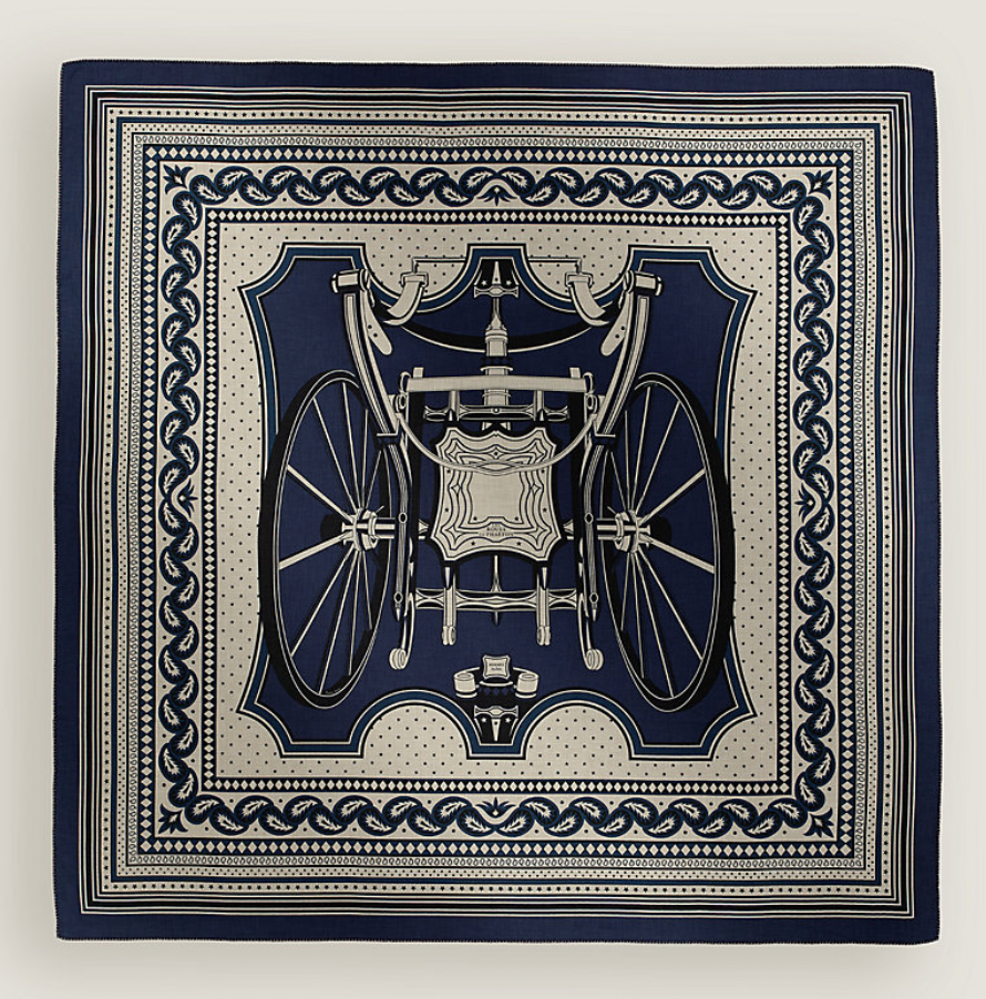 カレジェアン カシミアシルク 《四輪馬車の車輪・バンダナ》